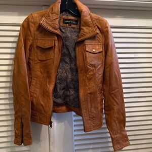 Black Rivet Brown Leather Jacket